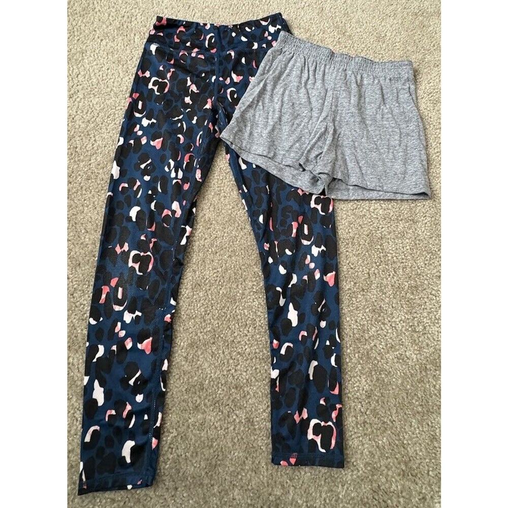 Z by Zella Girls Athletic Crop Leggings & Wonder Nation Shorts Set 8-10 Medium